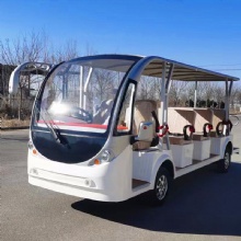 China Factory New Products 4 Wheel Cart 14 Seats Electric Mini Bus Sightseeing Shuttle Bus