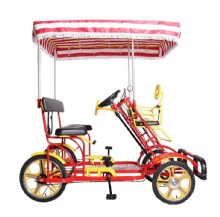 Double bicycle stylish family four-wheel bicycle adult bicycle