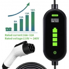 waterproof 16A 32A adjustable 7KW 3.5kw GBT Portable EV Charger with LCD Screen for EVSE