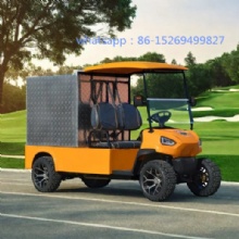 Two electric golf vans can be loaded with cargo and refrigerated boxes golf truck