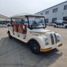 Classic Sightseeing Tourism Wedding Golf Cart Creamy White Vintage Car